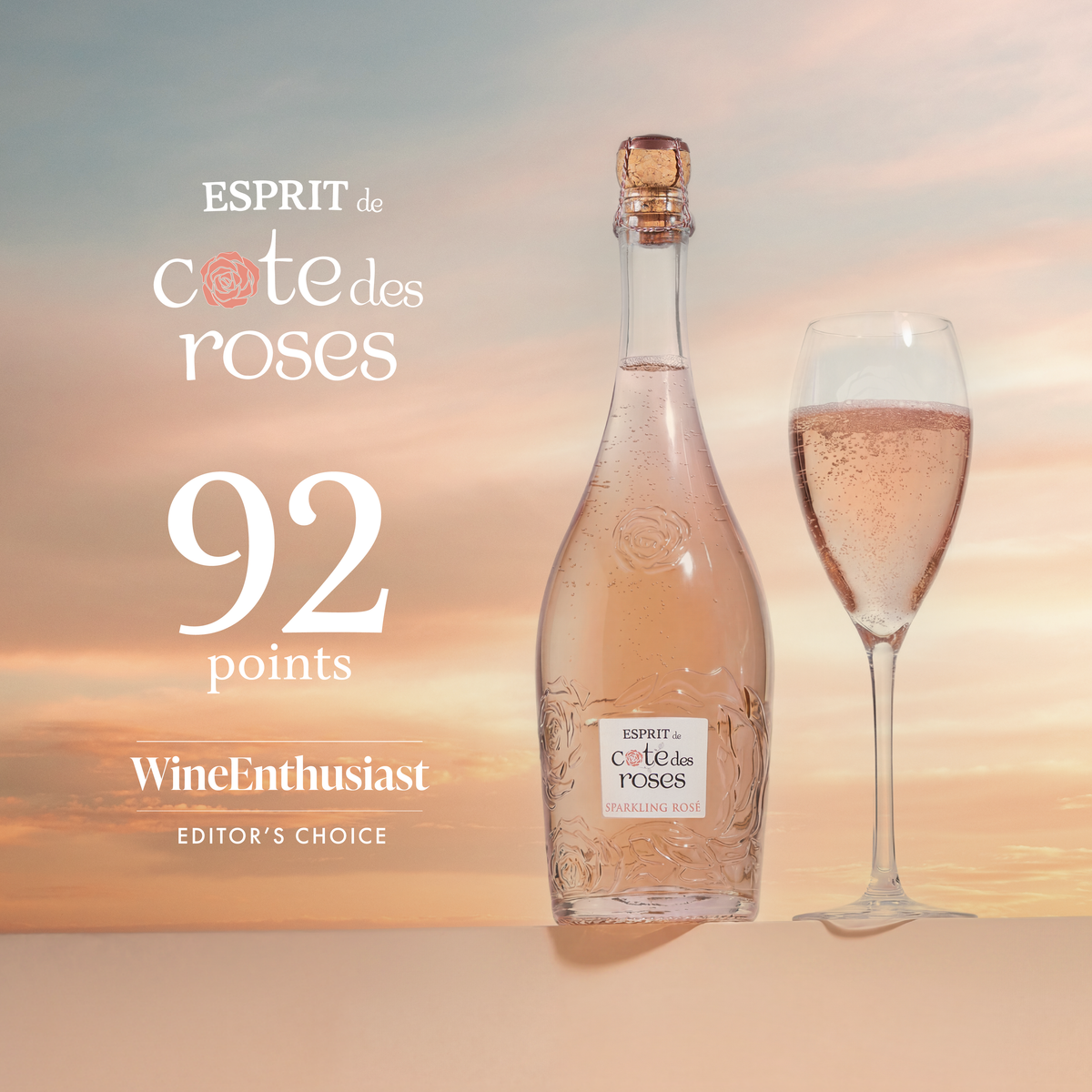Esprit de Cote des Roses Brut rosé mousserende wijn Lot 6 flessen 75cl - Gérard Bertrand