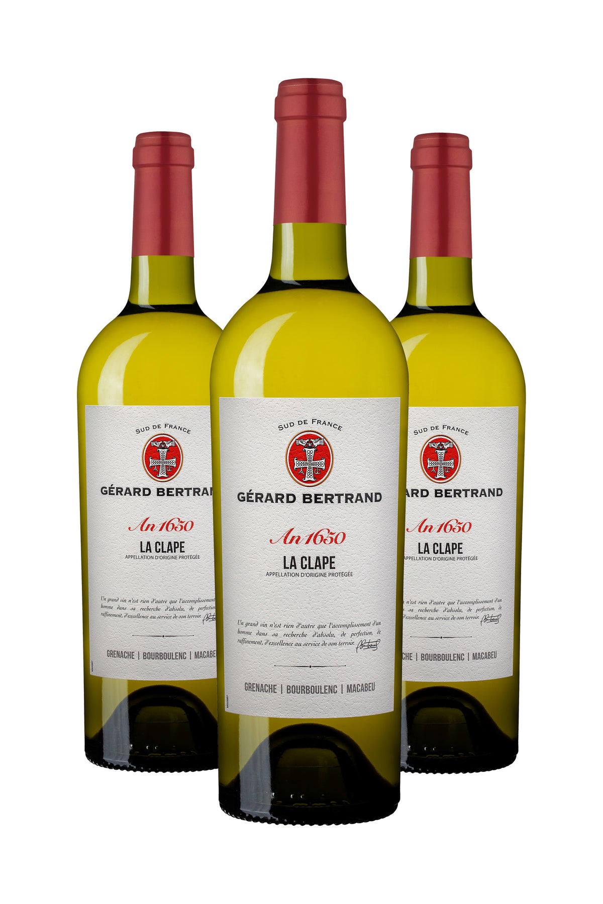 Héritage "An 1650" La Clape witte wijn 2021 Lot 3 flessen 75cl - Gérard Bertrand