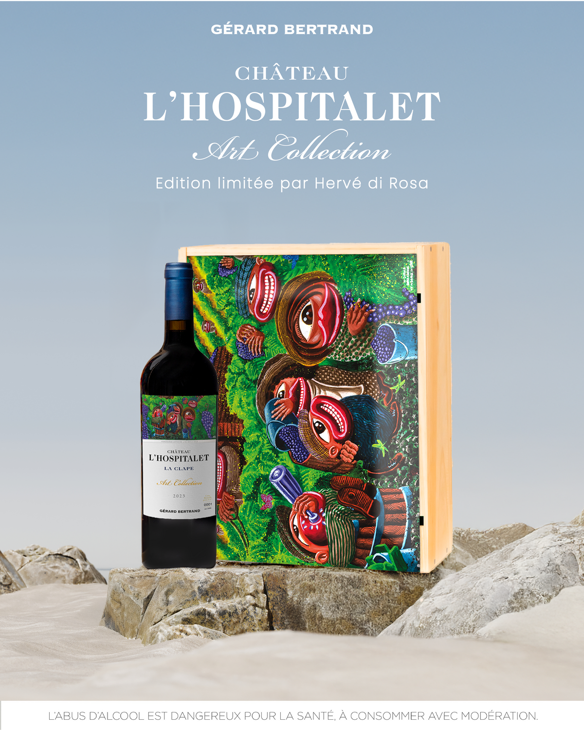 CHATEAU L'HOSPITALET ART COLLECTION DI ROSA Geschenkdoos 3×75cl 2023 - Gérard Bertrand