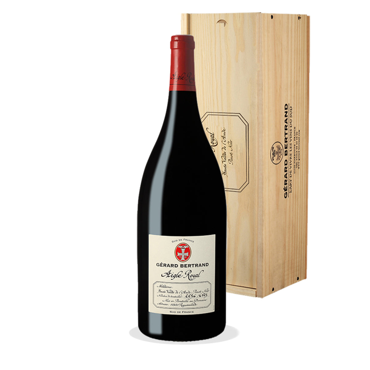 Aigle Royal Pinot Noir Magnum 150cl met houten kist rode wijn - Gérard Bertrand