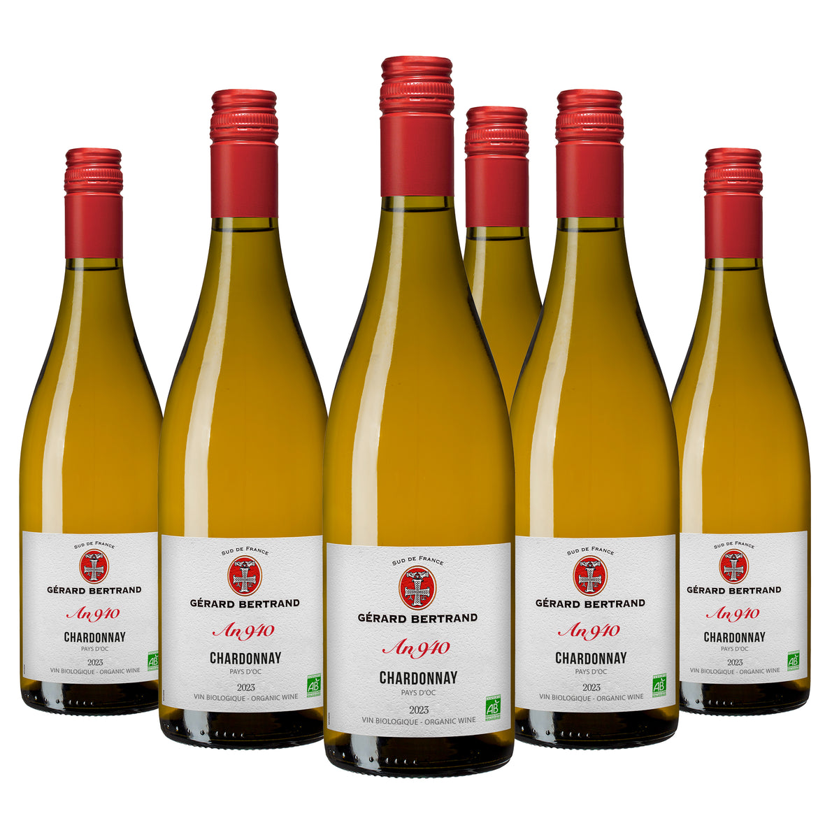 Héritage "An 940" Chardonnay 2024 Lot 6 flessen 75cl witte wijn bio - Gérard Bertrand