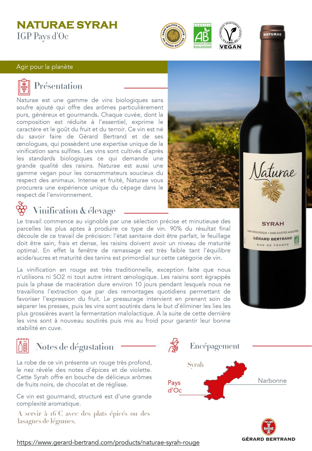 Naturae Syrah rood 2024 75cl - Gérard Bertrand