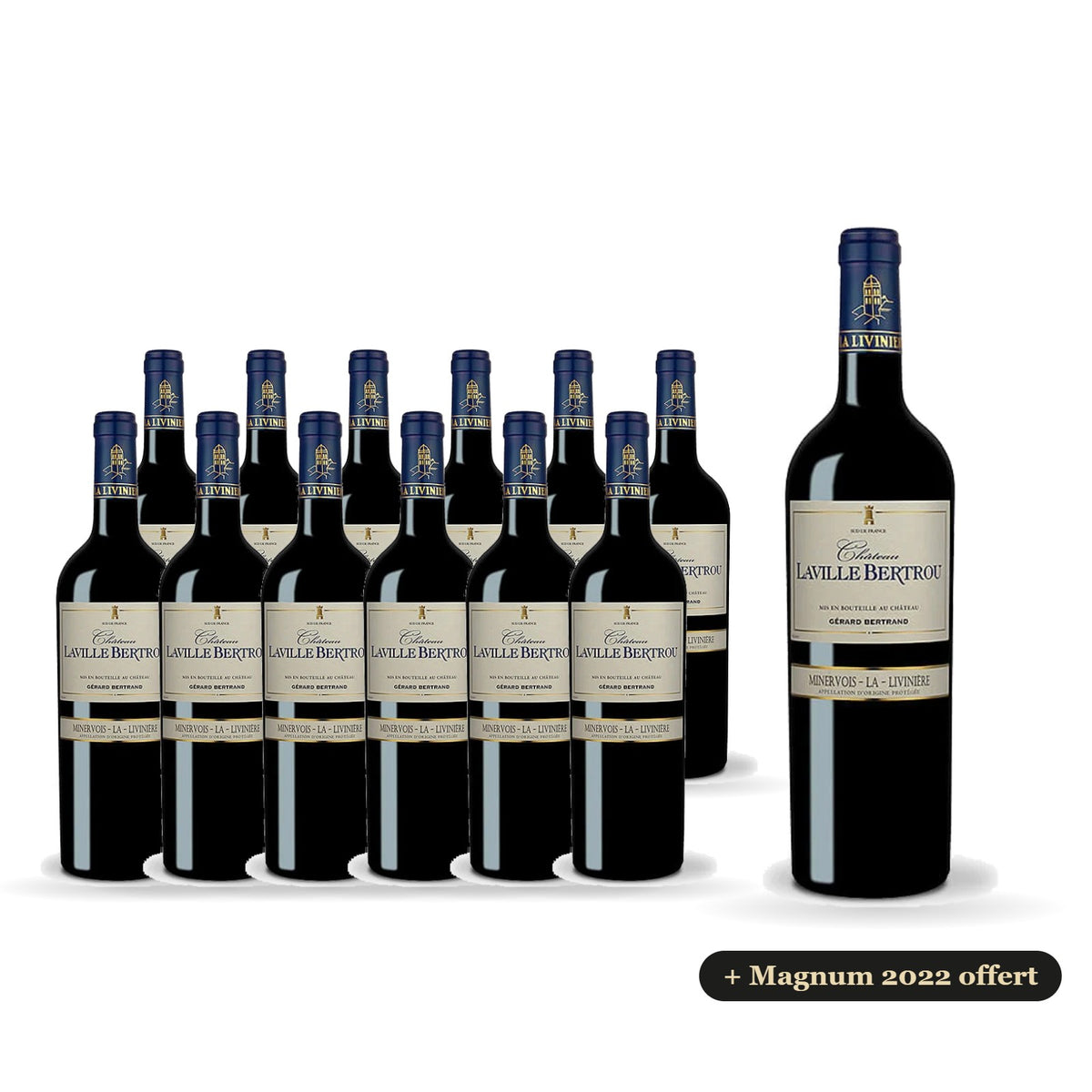 Set van 12 flessen Château Laville Bertrou 2023 met gratis magnum 2022