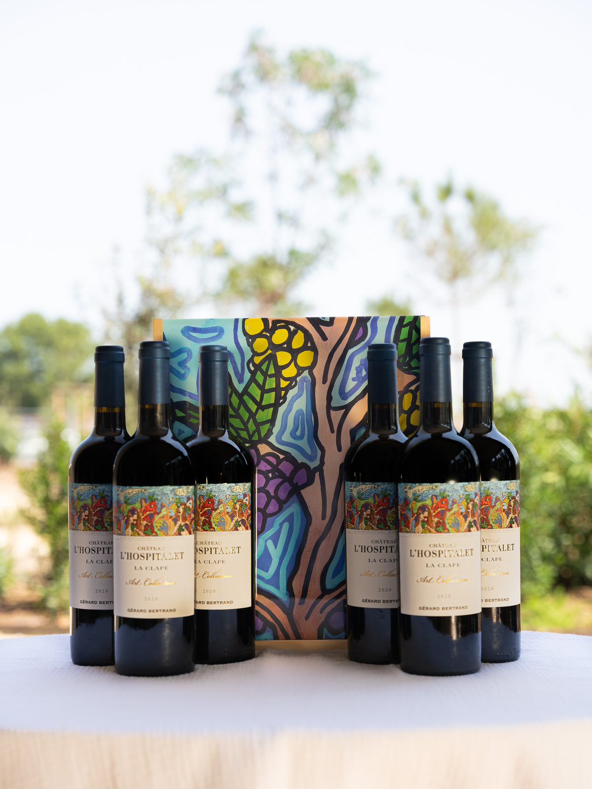 CHÂTEAU L'HOSPITALET ART COLLECTION Geschenkdoos 6x75cl 2020 - « DE WIJN VAN ONZE LANDSCHAPPEN » ROBERT COMBAS - Gérard Bertrand