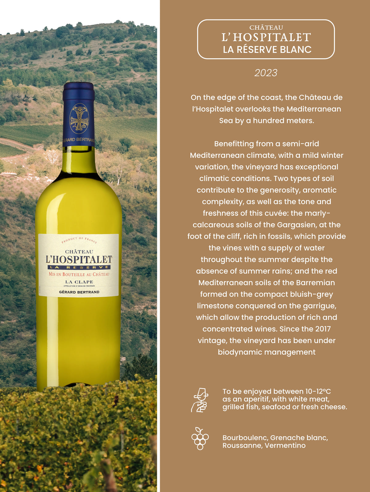 château l'hospitalet la réserve witte wijn 2023
