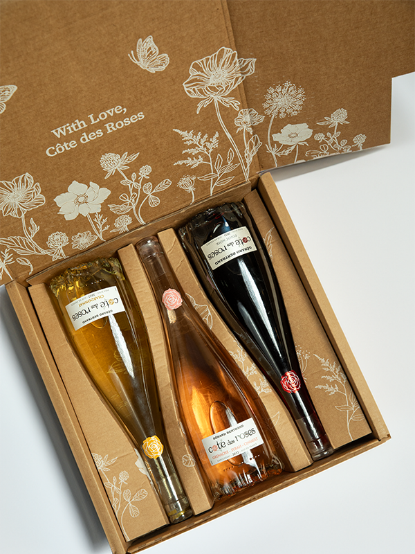 Geschenkdoos Cote des Roses rosé, lichte rode wijn en Sauvignon Blanc - Gérard Bertrand 