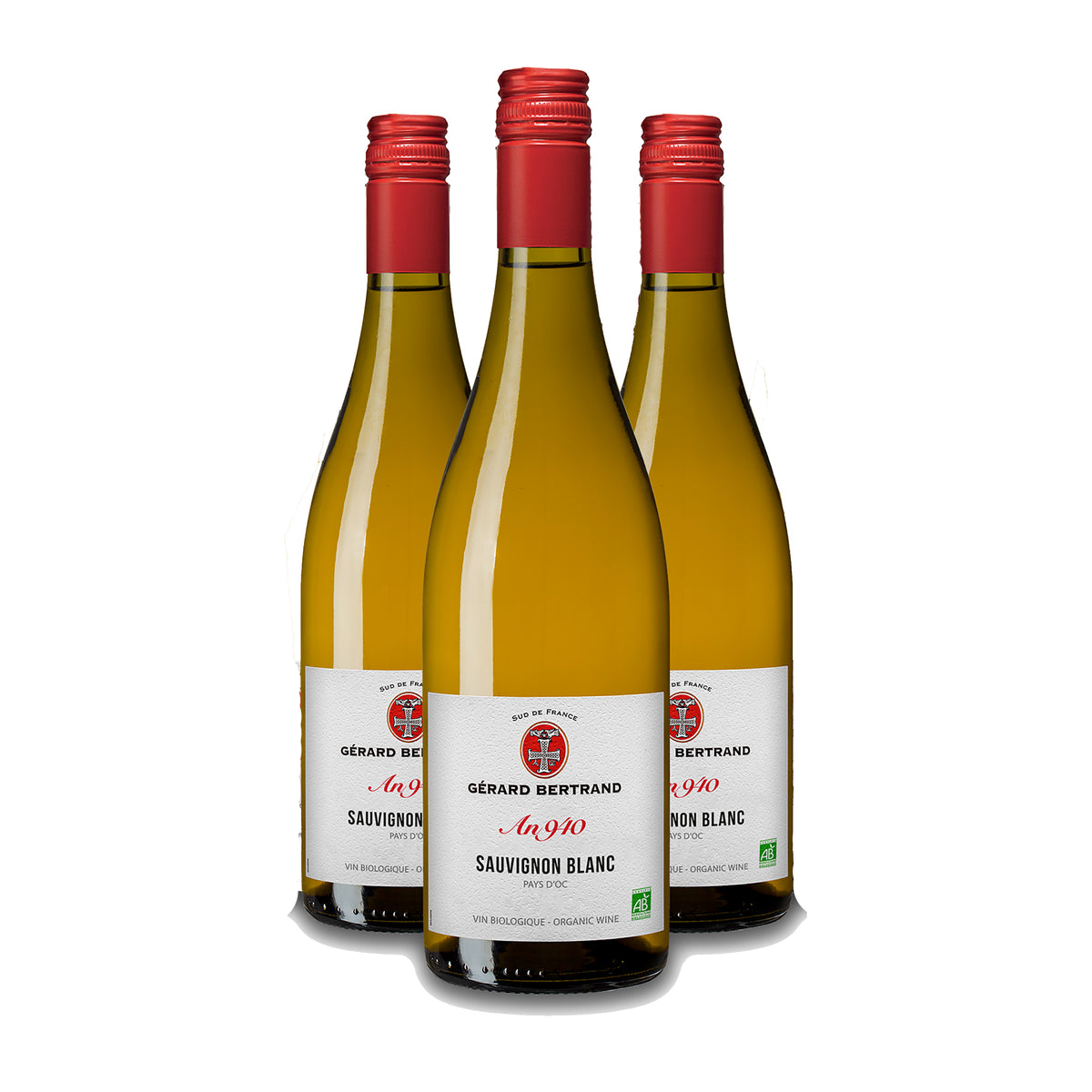 Héritage "An 940" Sauvignon Blanc 2024 biologische witte wijn Lot 3 flessen 75cl - Gérard Bertrand 
