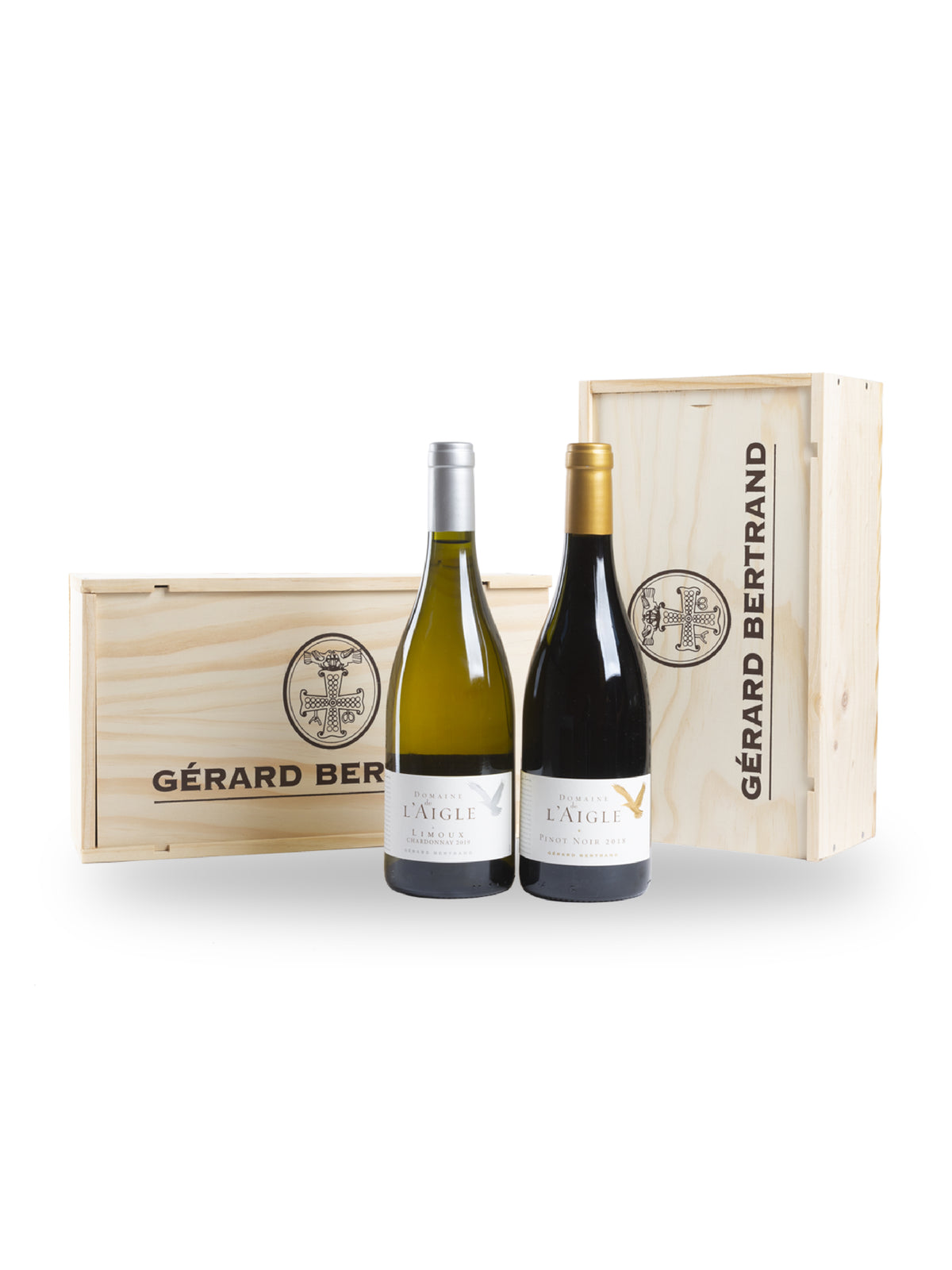 wijnkistje-kerst-domaine-de-l-aigle-pinot-noir-chardonnay-2-flessen-in-open-kistje