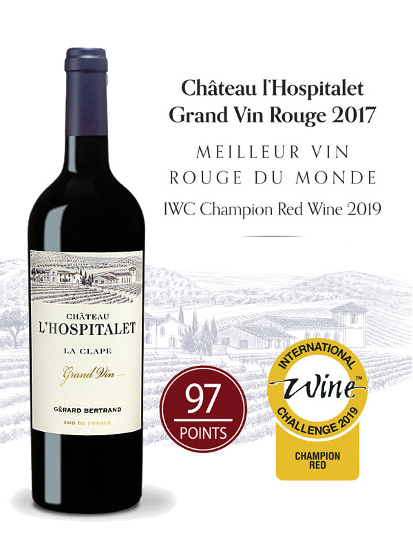 chateau l'hospitalet Grand Vin rode la clape 2017 biologische biodynamische wijn beste rode wijn ter wereld IWC red wine trophy
